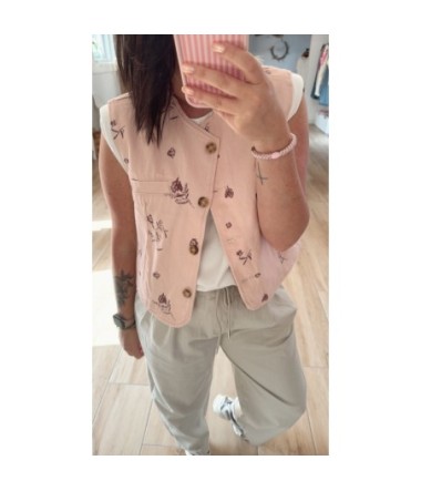 Gilet sans manches imprimé