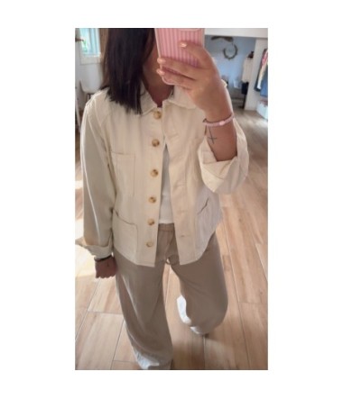Veste en jean Beige 