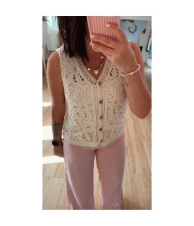 Gilet sans manches en crochet - TU