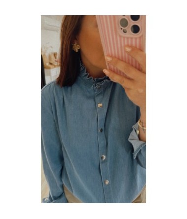 Chemise en jean  Col Victorien 