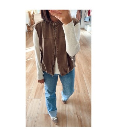 Veste en jean Adèle - Sans manches 