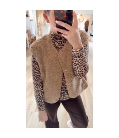 Sous pull cachemire leopard - TU