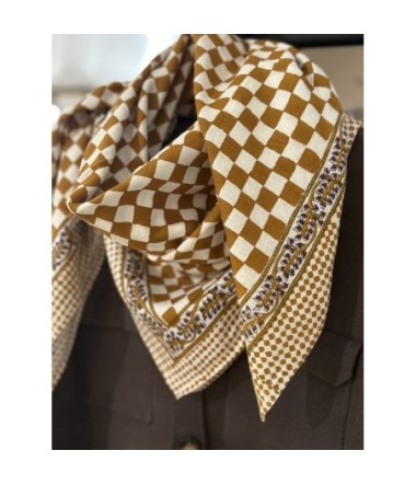 Foulard Bëllemme Damier Caramel GF