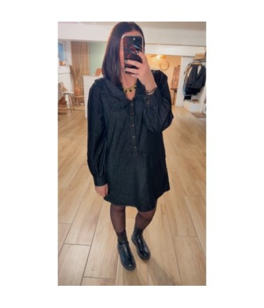Robe en Jean grand col
