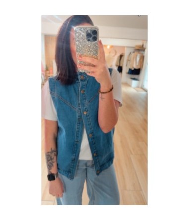 Veste sans manches en jean Emma