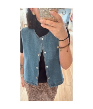 Gilet sans manches en jean 