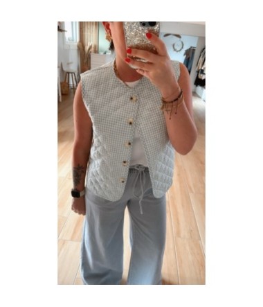 Gilet sans manches vichy - TU