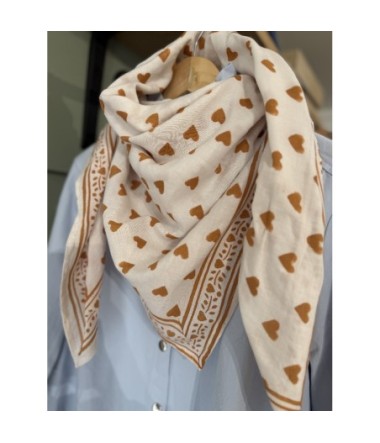 Foulard Maison Augustin Coeur Cannelle