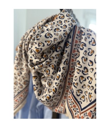 Foulard Maison Augustin Leo Navy
