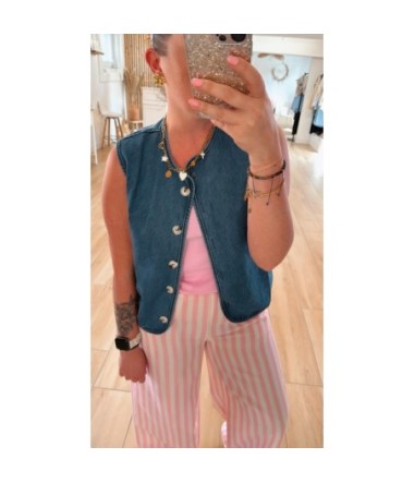 Gilet en jean sans manches - TU